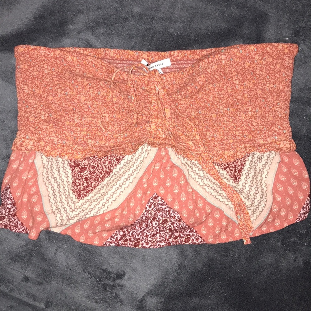 American Eagle smocked cropped top